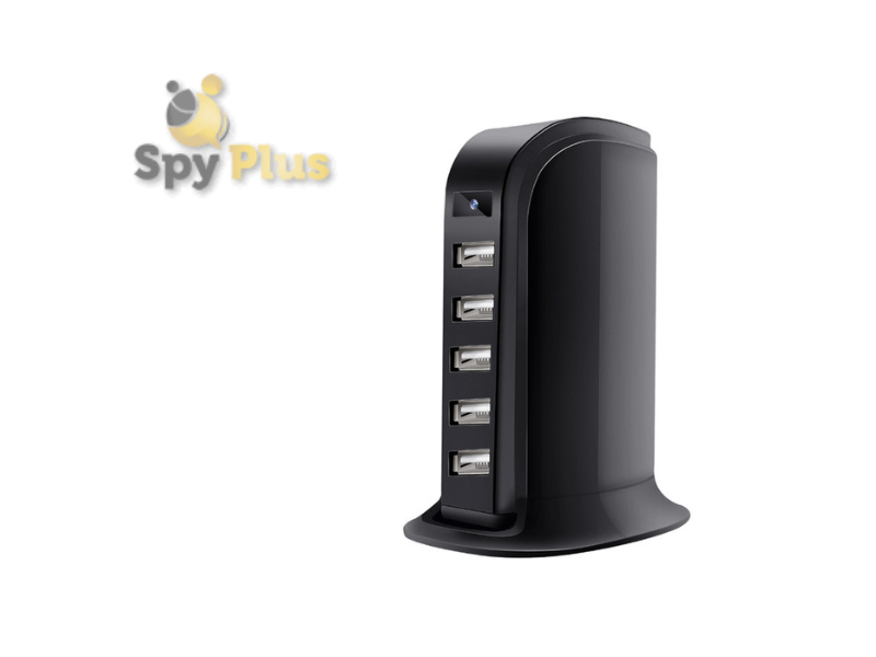 Wireless USB Charging Station with Hidden Office Camera